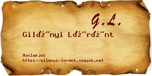 Gilányi Lóránt névjegykártya