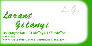 lorant gilanyi business card